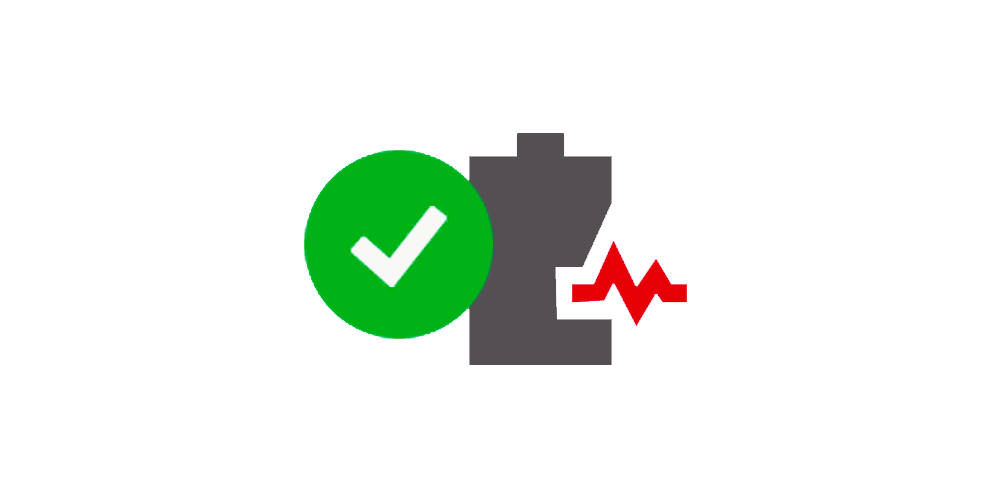 Icono de batería con marca verde
