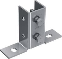 Placa de anclaje para carga ligera premontada MT-B-T FL Conector de base con tuerca y perno Fast-Lock premontado para el anclaje de estructuras de carril de perfil de carga ligera en hormigón o acero