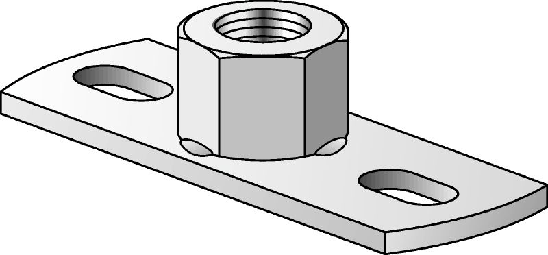 Placa base para carga ligera MGL 2 Placa base ligera galvanizada que permite fijar varillas roscadas con dos puntos de anclaje
